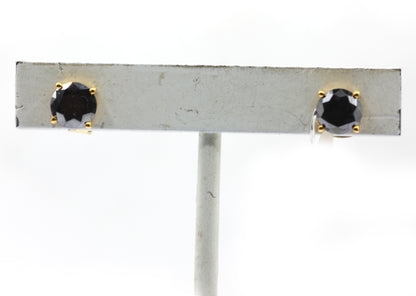 14k Solid Gold Black Diamond Stud Earring