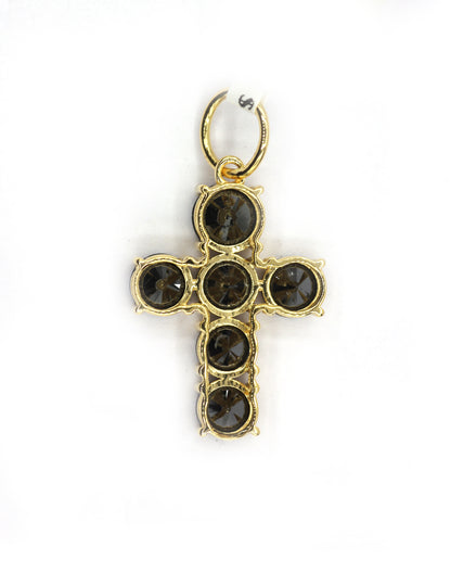 Cross 14k Solid Gold Black Diamond Pendants