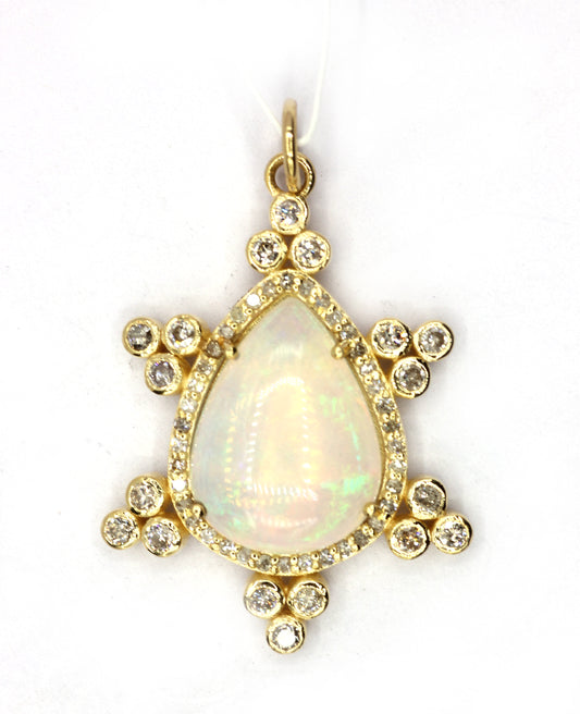 14k Solid Gold Diamond Pendants