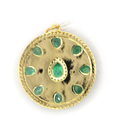 Round 14k Solid Gold Diamond Pendants