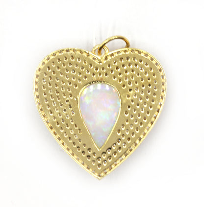 Heart 14k Solid Gold Diamond Pendants