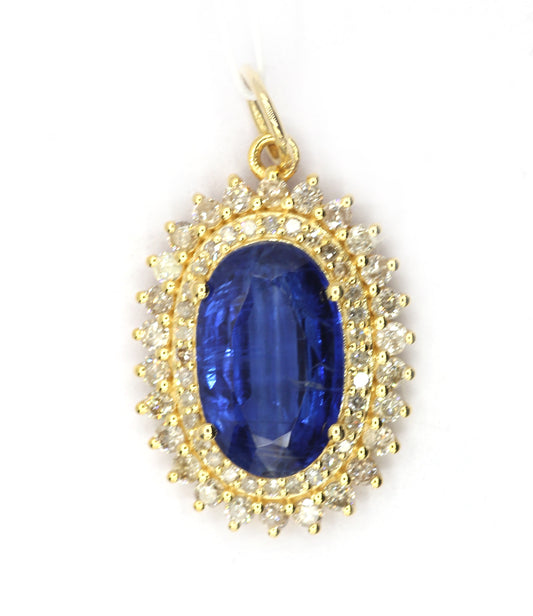 Oval 14k Solid Gold Diamond Pendants