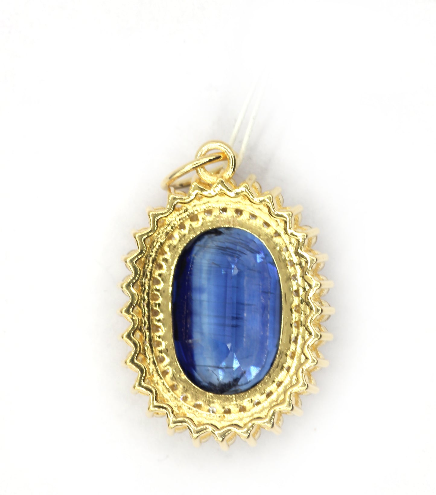 Oval 14k Solid Gold Diamond Pendants