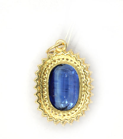 Oval 14k Solid Gold Diamond Pendants