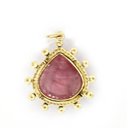 Pear 14k Solid Gold Diamond Pendants
