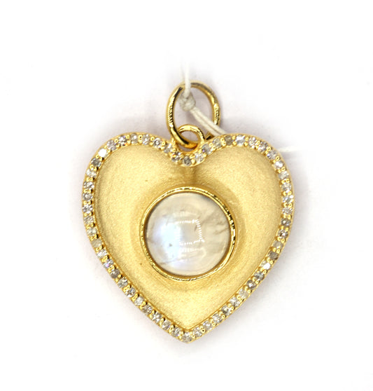 Heart 14k Solid Gold Diamond Pendants