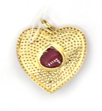 Heart 14k Solid Gold Diamond Pendants