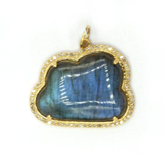 Cloud 14k Solid Gold Diamond Pendants