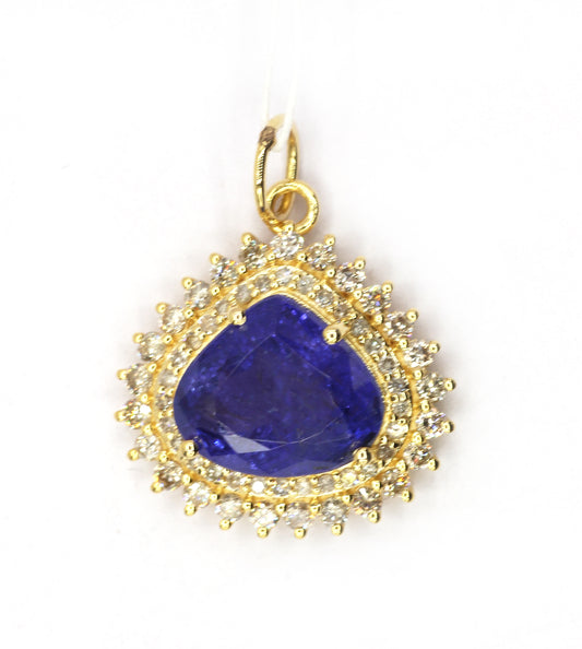 Pear 14k Solid Gold Diamond Pendants
