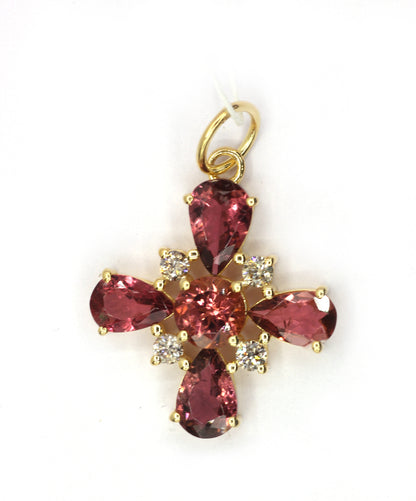 Cross 14k Solid Gold Diamond Pendants