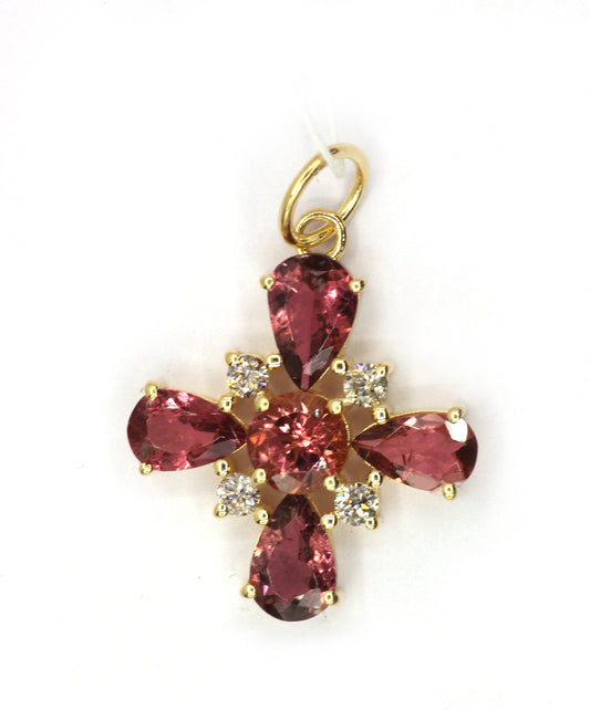 Cross 14k Solid Gold Diamond Pendants