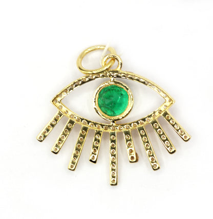 Evil Eye 14k Solid Gold Diamond Pendants