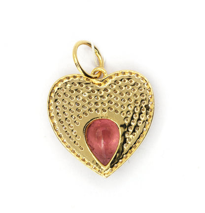 Heart 14k Solid Gold Diamond Pendants