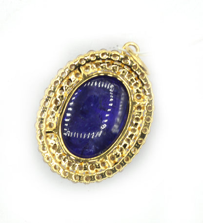 Oval 14k Solid Gold Diamond Pendants