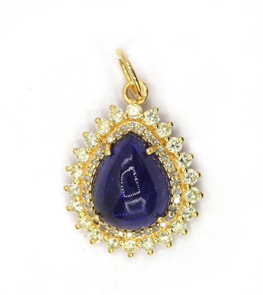 Pear 14k Solid Gold Diamond Pendants