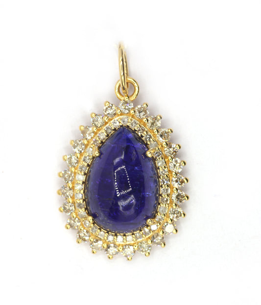 Pear 14k Solid Gold Diamond Pendants