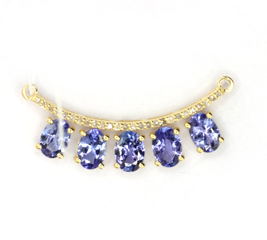 Tanzanite 14k Solid Gold Diamond Pendants