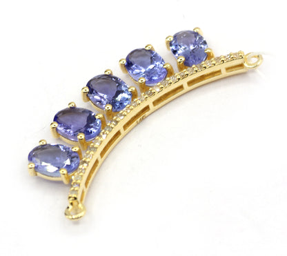 Tanzanite 14k Solid Gold Diamond Pendants