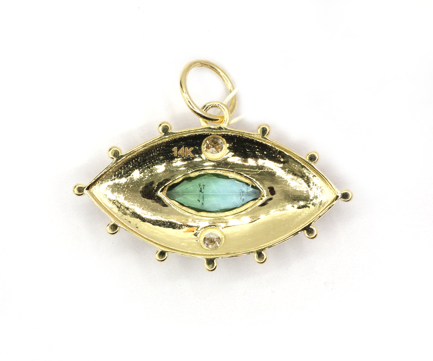 Evil Eye 14k Solid Gold Diamond Pendants