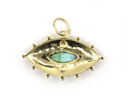 Evil Eye 14k Solid Gold Diamond Pendants