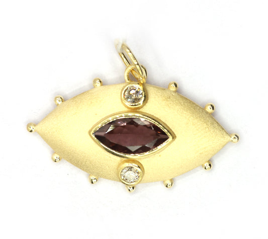 Evil Eye 14k Solid Gold Diamond Pendants