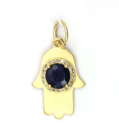 Hamsa Hand 14k Solid Gold Diamond Pendants