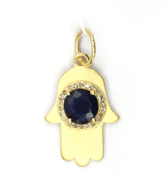 Hamsa Hand 14k Solid Gold Diamond Pendants