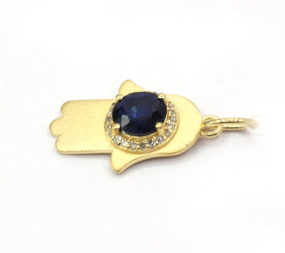 Hamsa Hand 14k Solid Gold Diamond Pendants