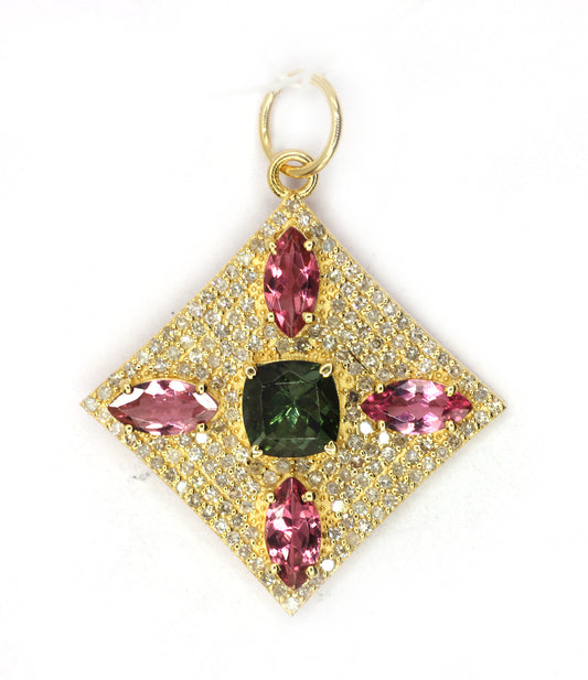 14k Solid Gold Diamond Pendants