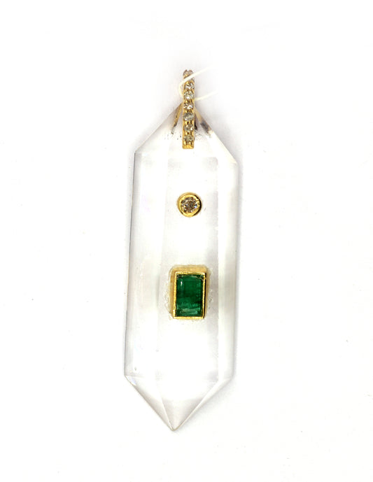 Crystal 14k Solid Gold Diamond Pendants
