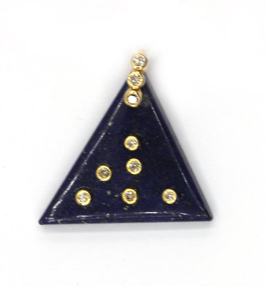 Lapis 14k Solid Gold Diamond Pendants