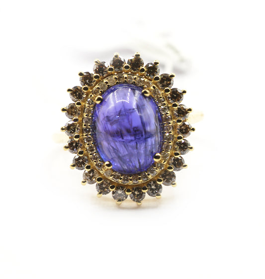 Tanzanite 14k Solid Gold Diamond Rings