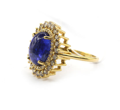 Tanzanite 14k Solid Gold Diamond Rings