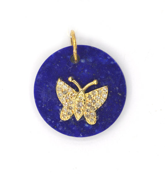 Butterfly 14k Solid Gold Diamond Pendants