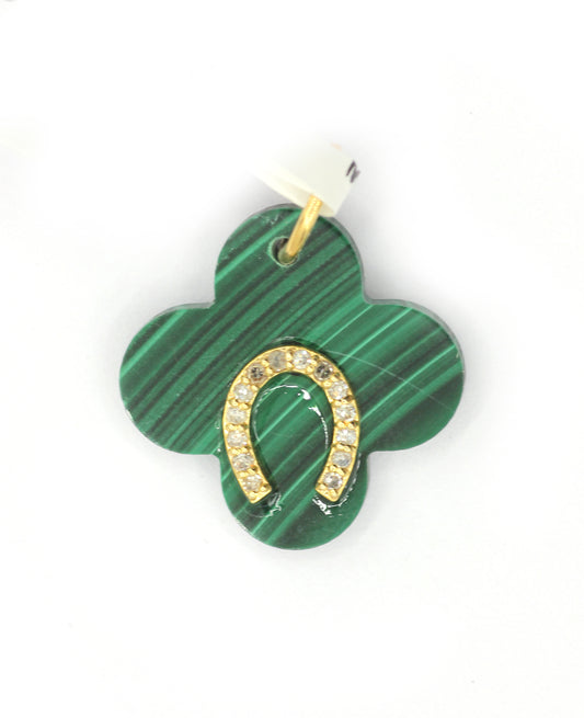 Horse Shoe 14k Solid Gold Diamond Pendants