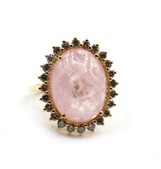 Morganite 14k Solid Gold Diamond Rings