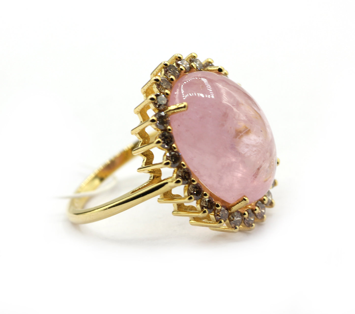 Morganite 14k Solid Gold Diamond Rings