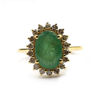 Emerald 14k Solid Gold Diamond Rings