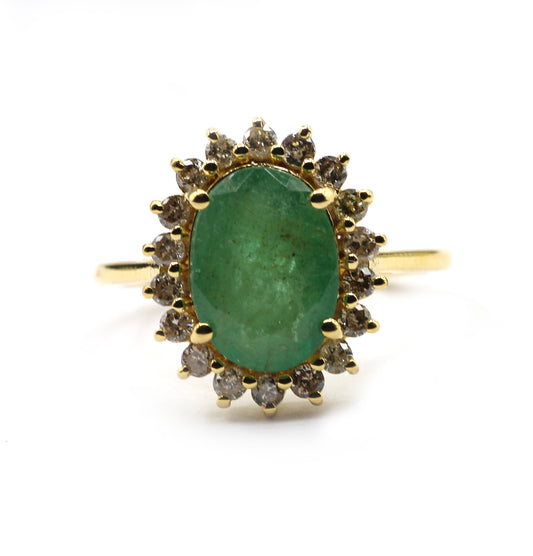 Emerald 14k Solid Gold Diamond Rings