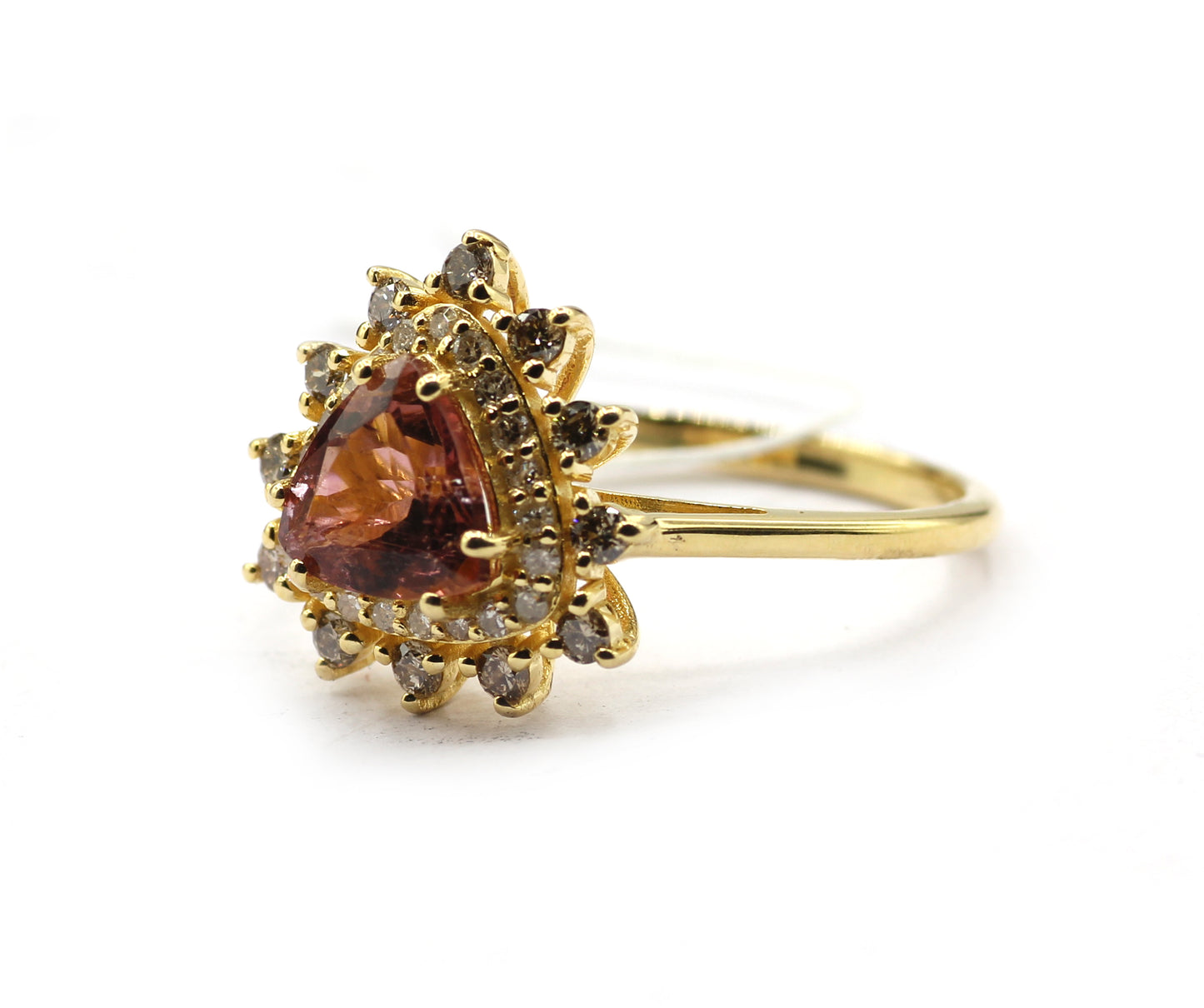 Tourmaline 14k Solid Gold Diamond Rings