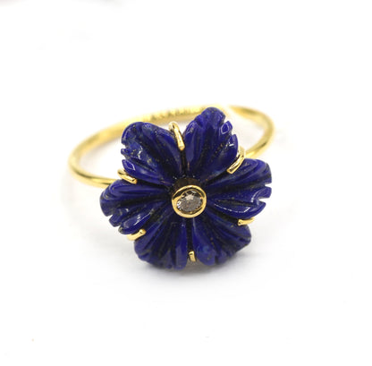 Flower 14k Solid Gold Diamond Rings