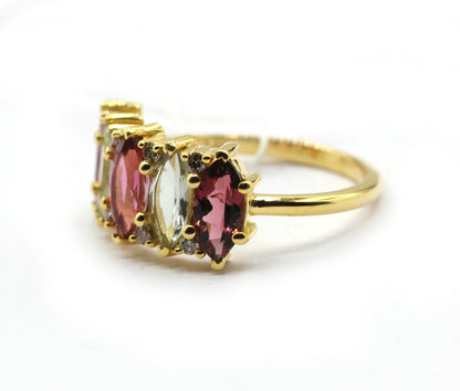 Tourmaline 14k Solid Gold Diamond Rings