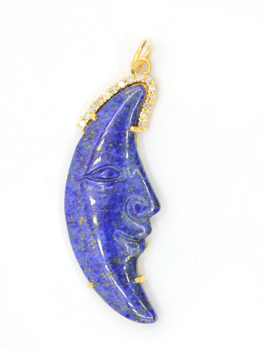 Moon 14k Solid Gold Diamond Pendants