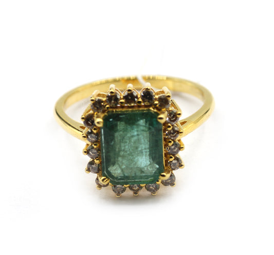 Emerald 14k Solid Gold Diamond Rings