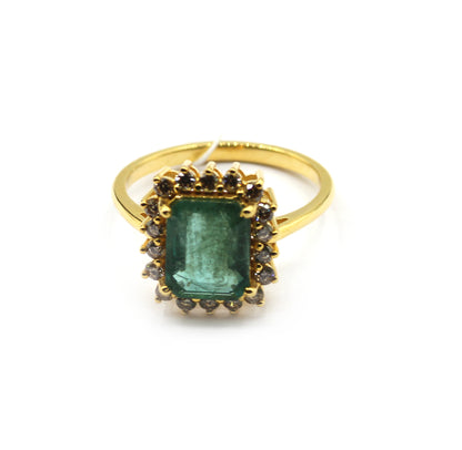 Emerald 14k Solid Gold Diamond Rings