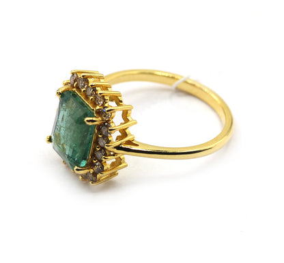 Emerald 14k Solid Gold Diamond Rings