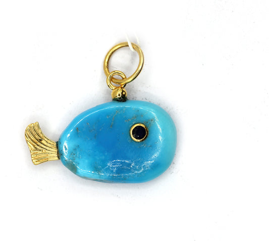 Fish 14k Solid Gold Diamond Pendants