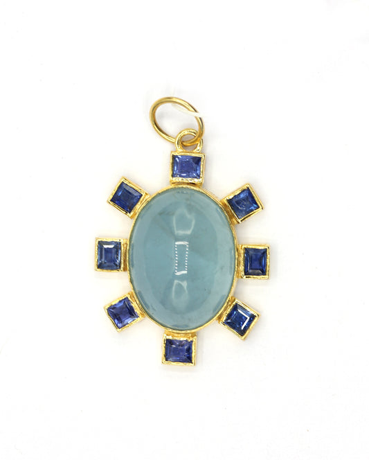 Oval 14k Solid Gold Diamond Pendants