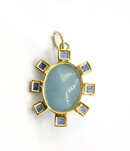 Oval 14k Solid Gold Diamond Pendants