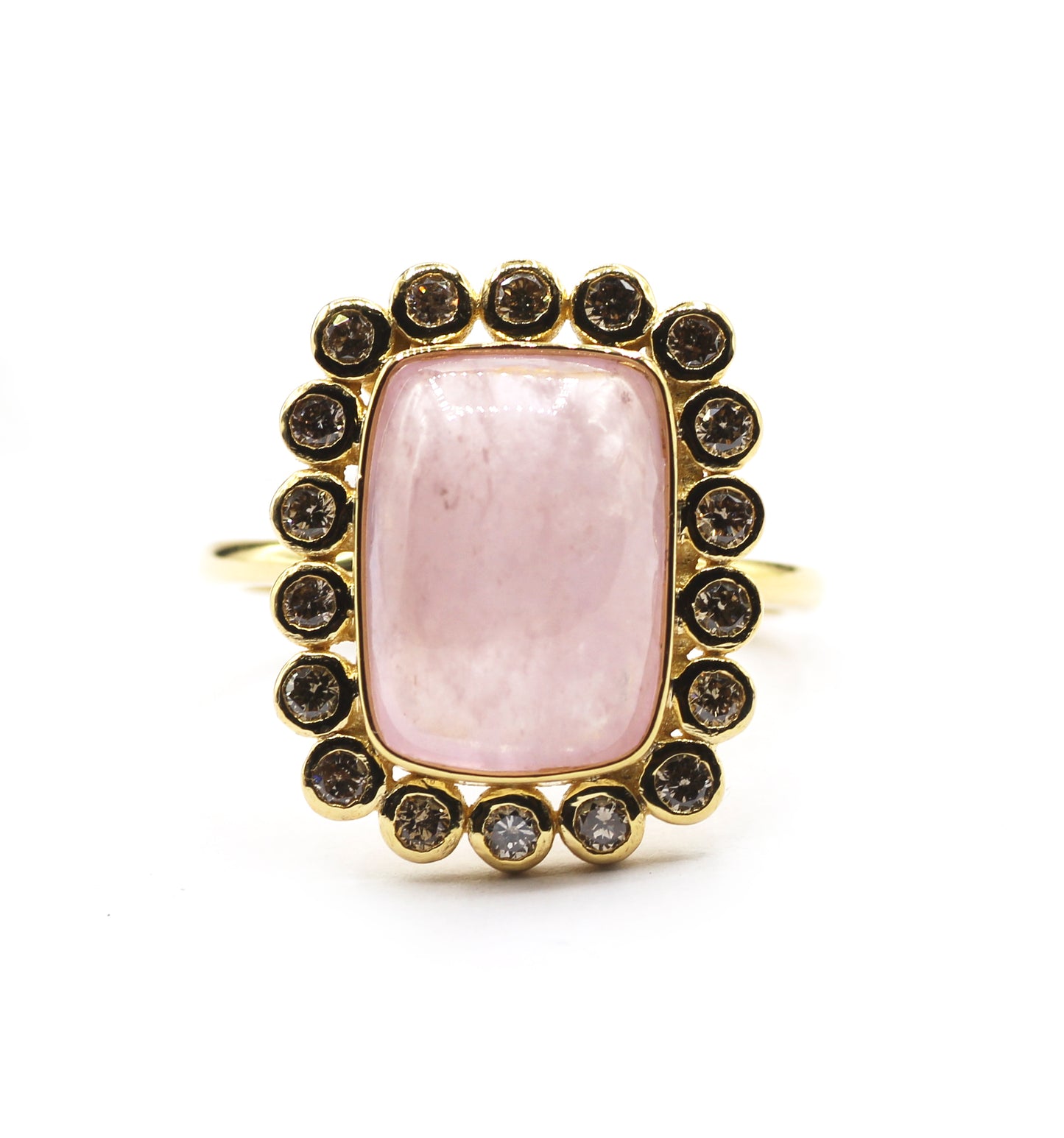 Morganite 14k Solid Gold Diamond Rings